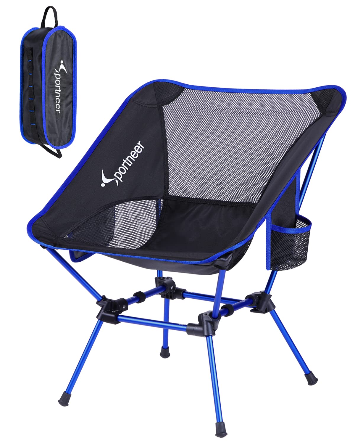 Sportneer Lightweight Portable Folding Camping Chair Compact Beach Camp Chairs for Adults Foldable Backpacking Chair Outdoor Collapsible Chair for Camping Hiking Lawn Picnic Outside Travel