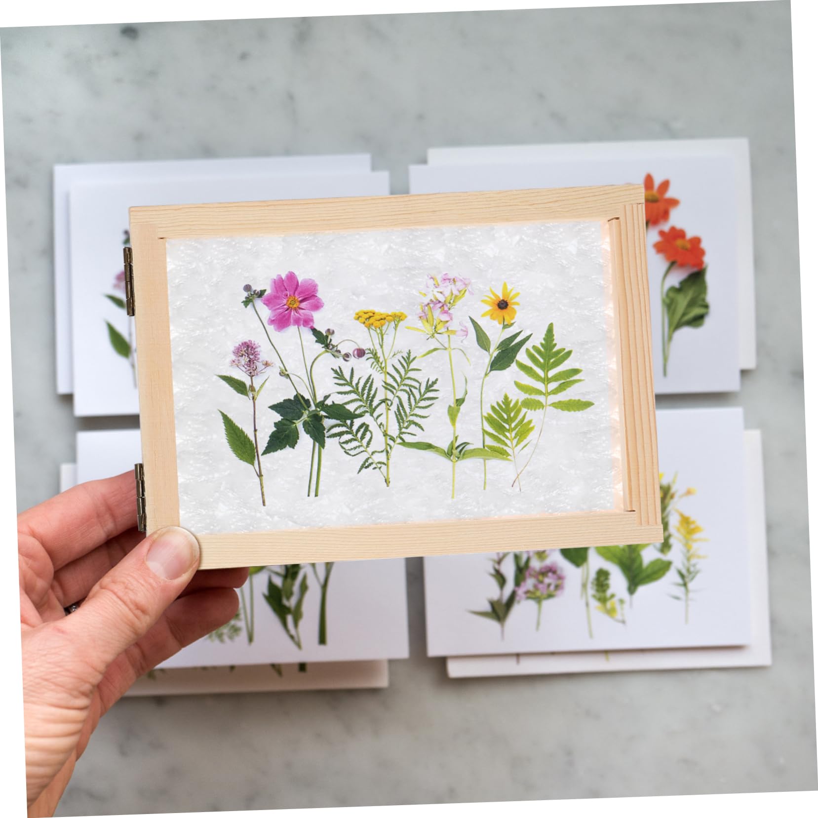 HAPINARY Handicraft Wooden Paper Making Frame 3 Sizes Mesh Screen DIY Paper Craft Strong Durable