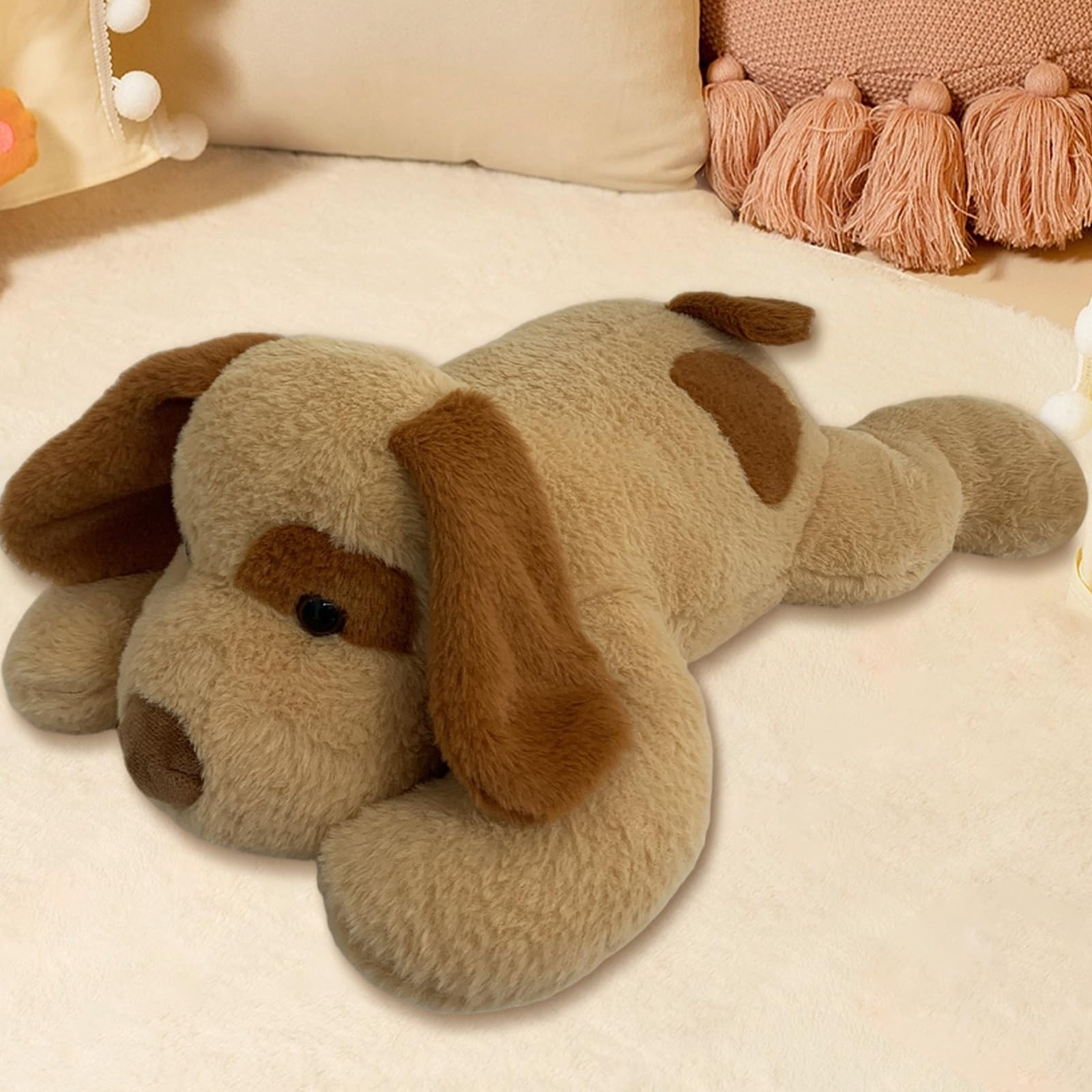 MeHoo 3.3LB Appesantito Peluche, 60cm Animali di Peluche Appesantiti | Giocattoli Sensoriali per L'autismo Bambola di Peluche Ansia Carina Regalo di Compleanno e Hoilday, Cane