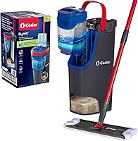 O-Cedar H2prO Flat Mop System: Dual-Tank Clean Water Mop, Battery-Free Jets, Washable Microfiber Pads, Safe for Wood, Tile, Vinyl, Walls & Baseboards