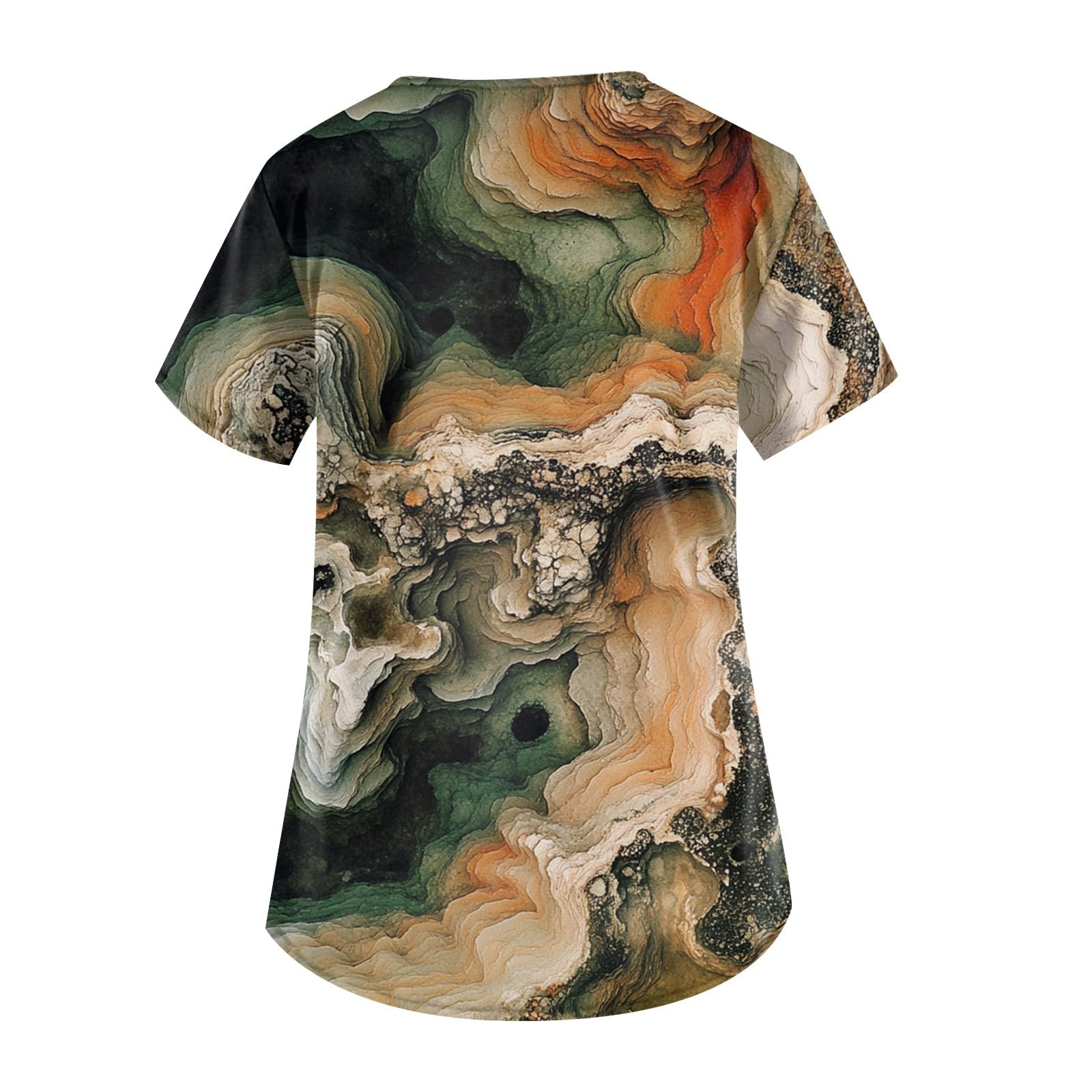 Carhartt Scrubs C13414 Women's Modern Fit V-Neck Print Scrub Top - Small Regular - Geo Logo Black