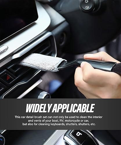 Miniatura 4 de Universal 2 en 1 plumero para limpieza de coche, herramienta de cepillo de coche, cepillo de doble cabeza, cepillo de detalles interiores de auto,