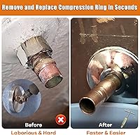 Vista 2 de Herramienta Extractora de Manguito de Compresión para Remover Tuerca y Férula de Tubería 03943, Removedor de Manguito para Accesorios de Compresión