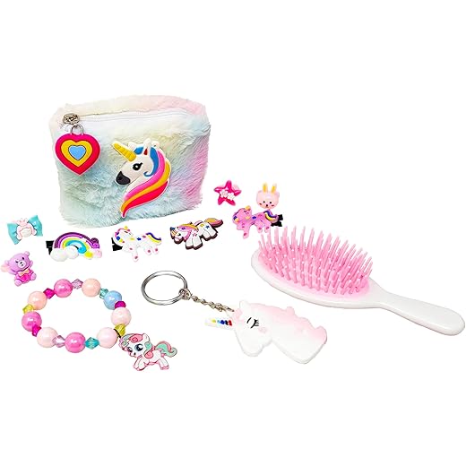 Nylon Combo Unicorn Pouch + Accessories Pack of 6