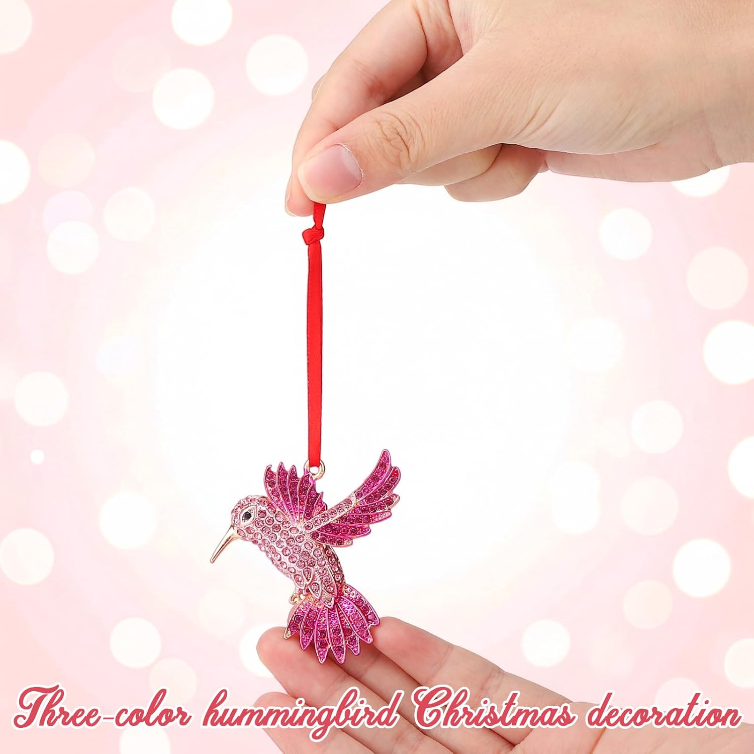 3 Pcs Diamond Hummingbird Tree Ornaments for Hanging Decor Holiday Decoration Gifts Bird Figurines for Women, Family and Friends - Image 6