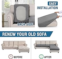 Vista 128 de H.VERSAILTEX 2025 New Sectional Couch Covers 8 Pieces Stretch Sofa Covers for Sectional Sofa Set Separate L Shaped Couch Cover for Both Left/Right