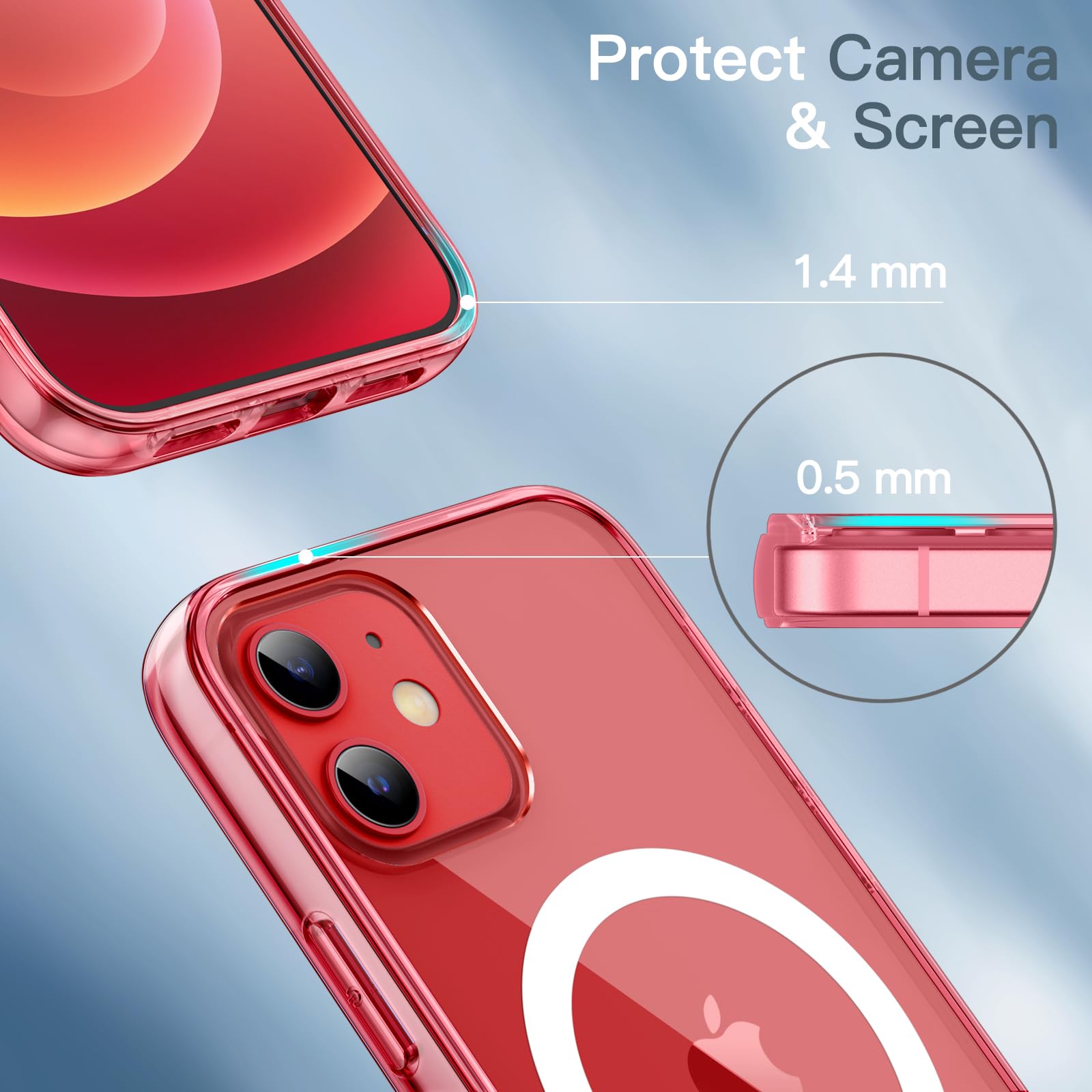 Amazon.com: JETech Magnetic Case for iPhone 12 mini, Red
