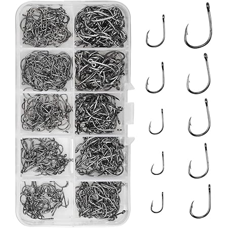 Rete Da Pesca Tramaglio 500 Pezzi Ami Da Pesca Cerchiati In Acciaio Inox - Misure Diverse - Con Scatola Porta Ami 500 Ami Cerchiati Pesca - Foto 3