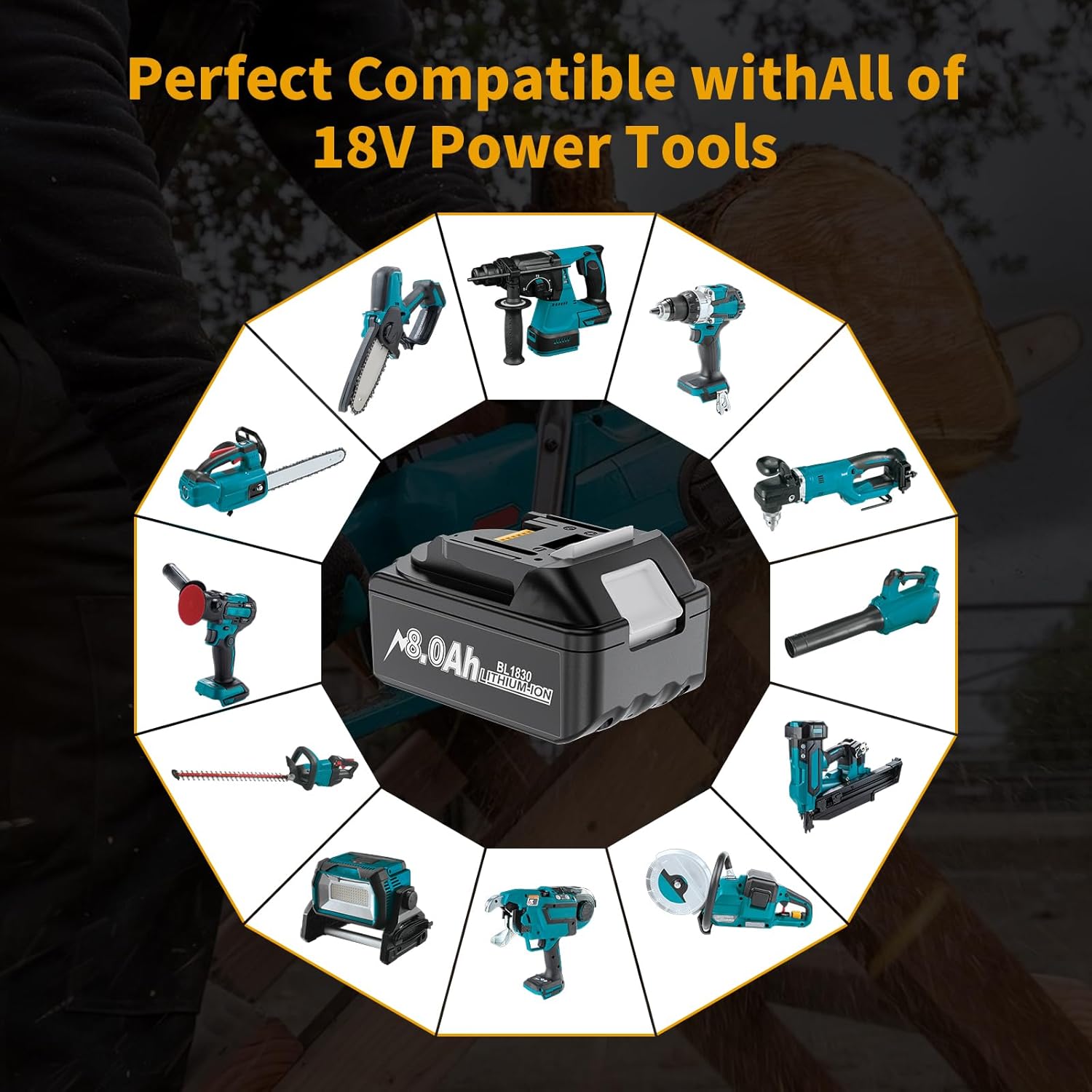 4-Pack 8.0Ah for Makita 18V Battery Compatible with Makita Battery BL1860B BL1850B BL1840B BL1830B BL1815B 18V Tools Lithium ion Batteries with LED Indicator - Image 6