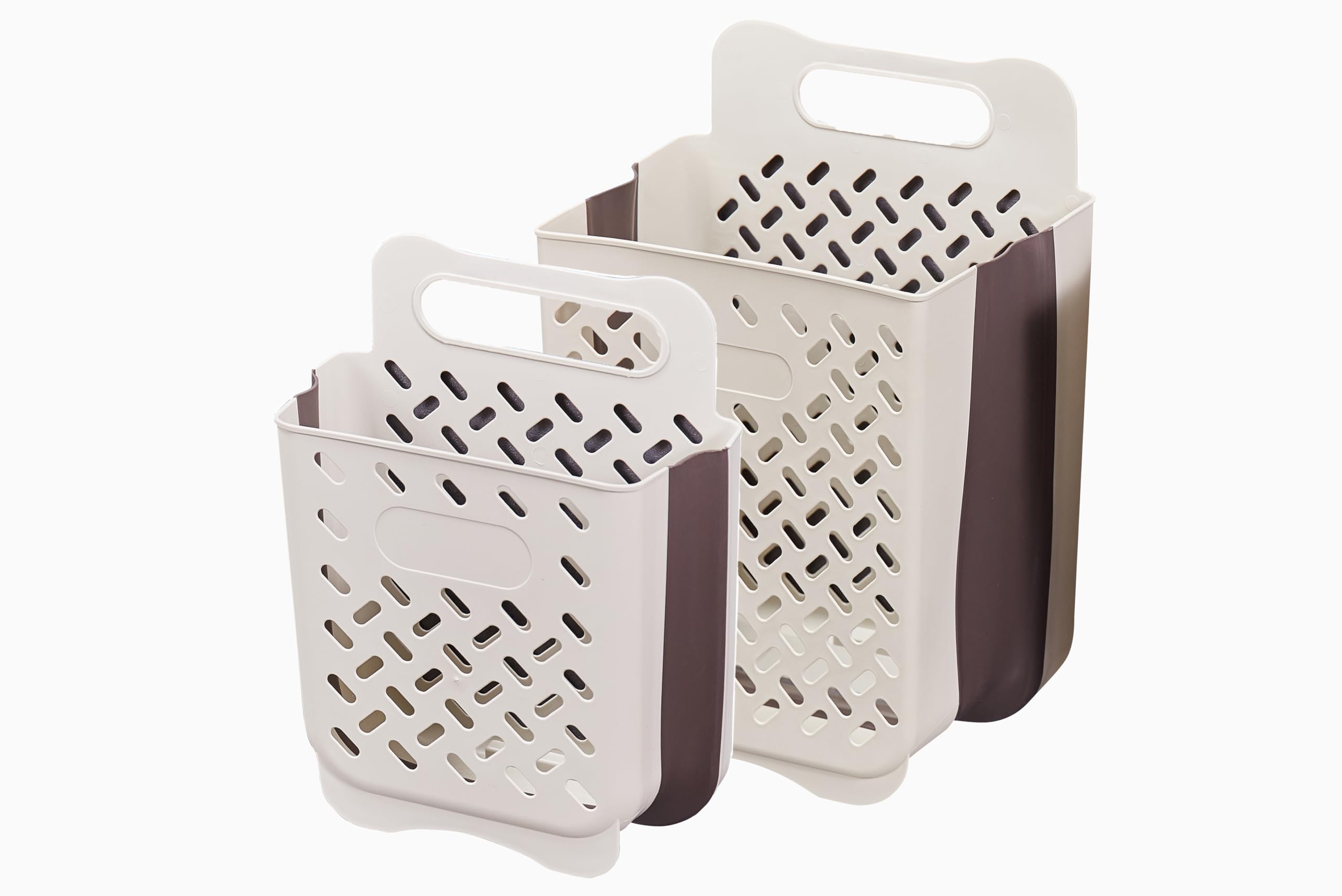 Collapsible Hanging Laundry Hamper, Foldable Wall Mounted Hanging Laundry Basket Hamper, Large Capacity Dirty Clothes Storage, Breathable Multifunctional 2 Pack Laundry Hamper Basket (L&XL)