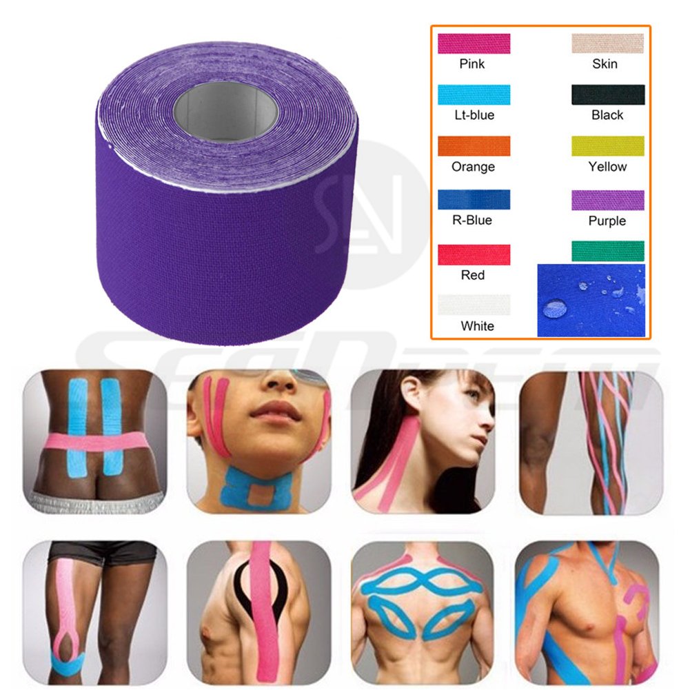 Kinesiology Tape - Pain Relief Adhesive - Best Therapeutic Muscle Support Aid - Sports Wrap for Knee Elbow Wrist Back Shoulder Ankle & Neck injury tape - Physio tap Water resistant - Price Xes