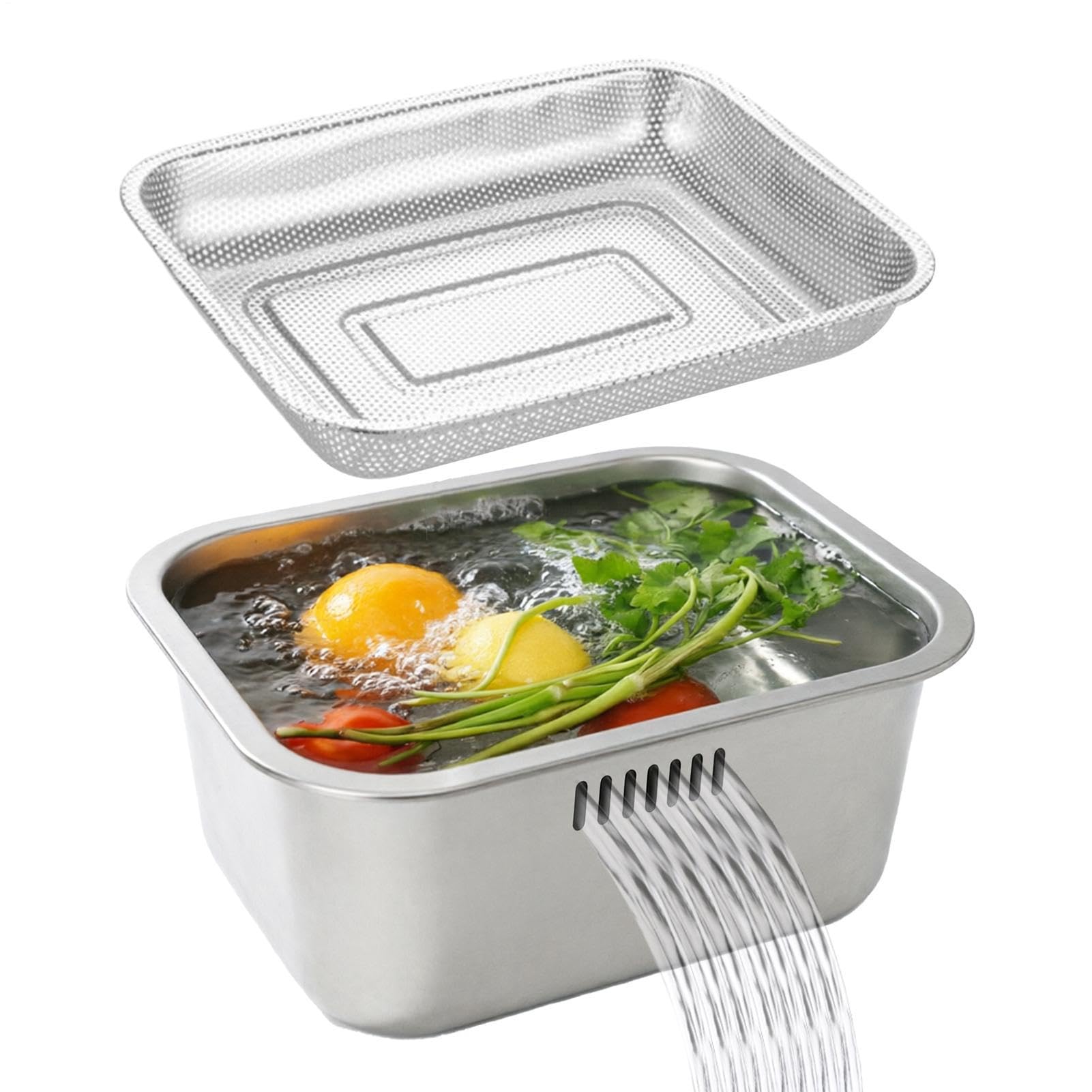 Passoire en acier inoxydable - 10 L - Panier multifonction tamis 2 1