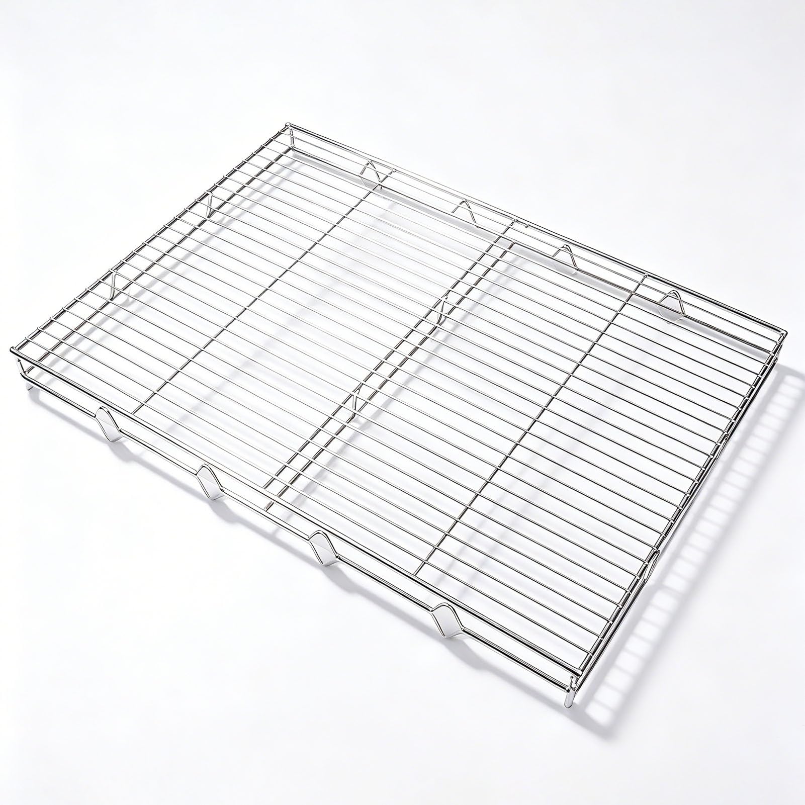 Scaffale per carne inox, telaio 5.8mm, piedini 4cm, griglia 1.5cm | Fili rinforzati 3mm, base rialzata per aerazione, pulizia facile, maiale, agnello & panetteria(50x50x4cm/19.7x19.7x1.6in)