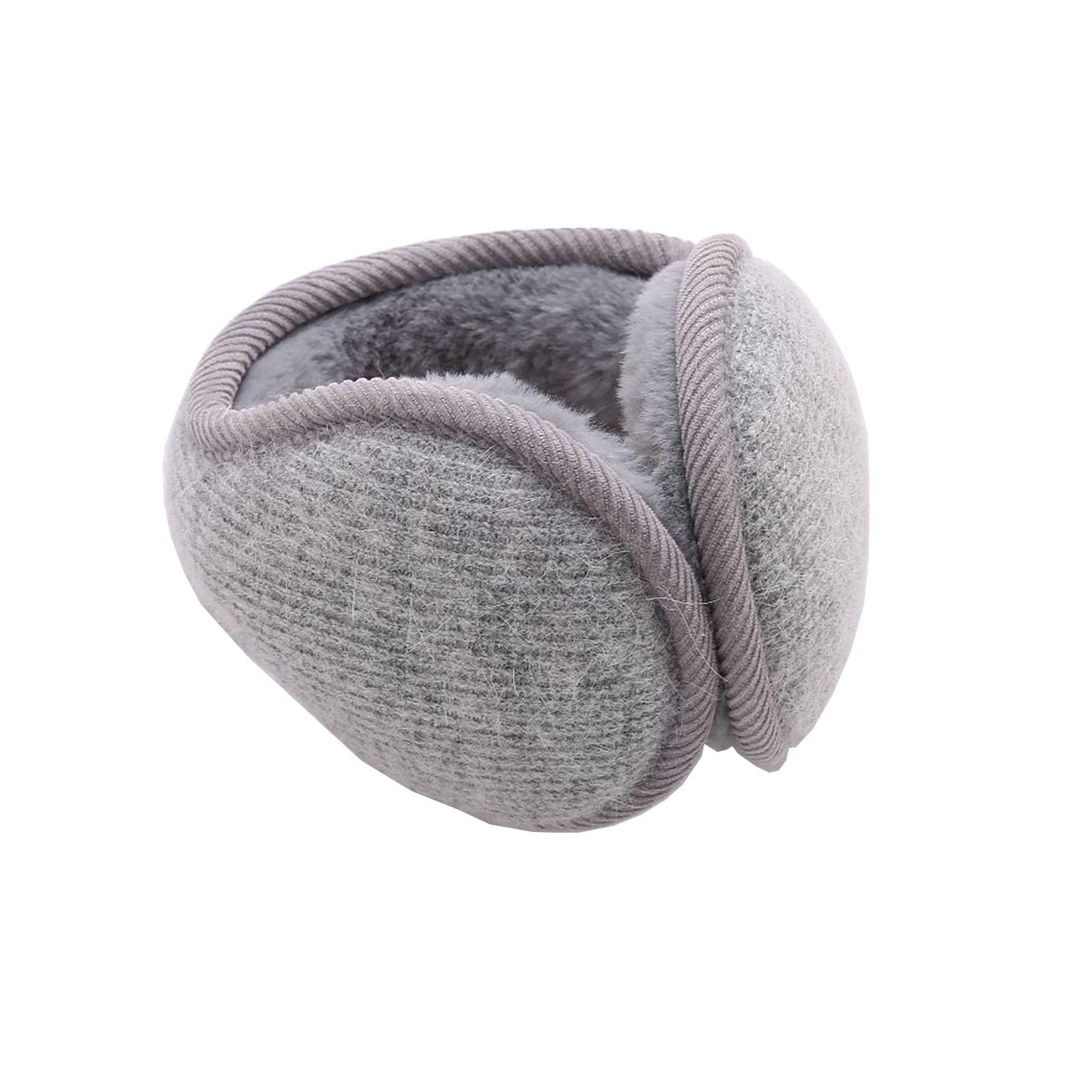 Waceleru Winter Warm Earmuffs, Soft and Cold-Resistant Earmuffs Foldable and Compact Storage for Women Men (A-Grey)