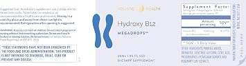 Holistic Health Hydroxy B12 MegaDropsTM 28ML (.95 FL oz)