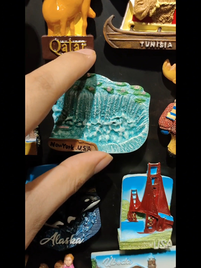 Imán decorativo refrigerador Niágara Falls 3D miniatura 6
