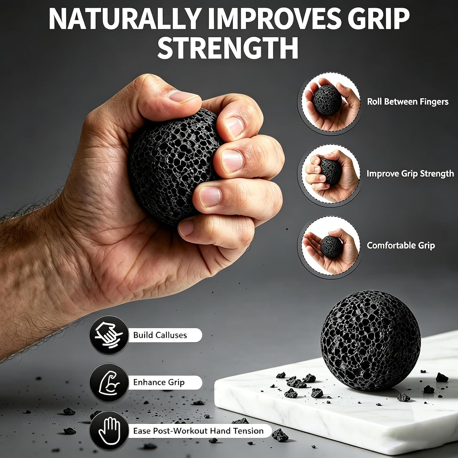 2PCS Callus Ball for Hand,Moon Grip Ball Callus Rock Climbing Grip Trainer Callus Remover for Hand and Foot
