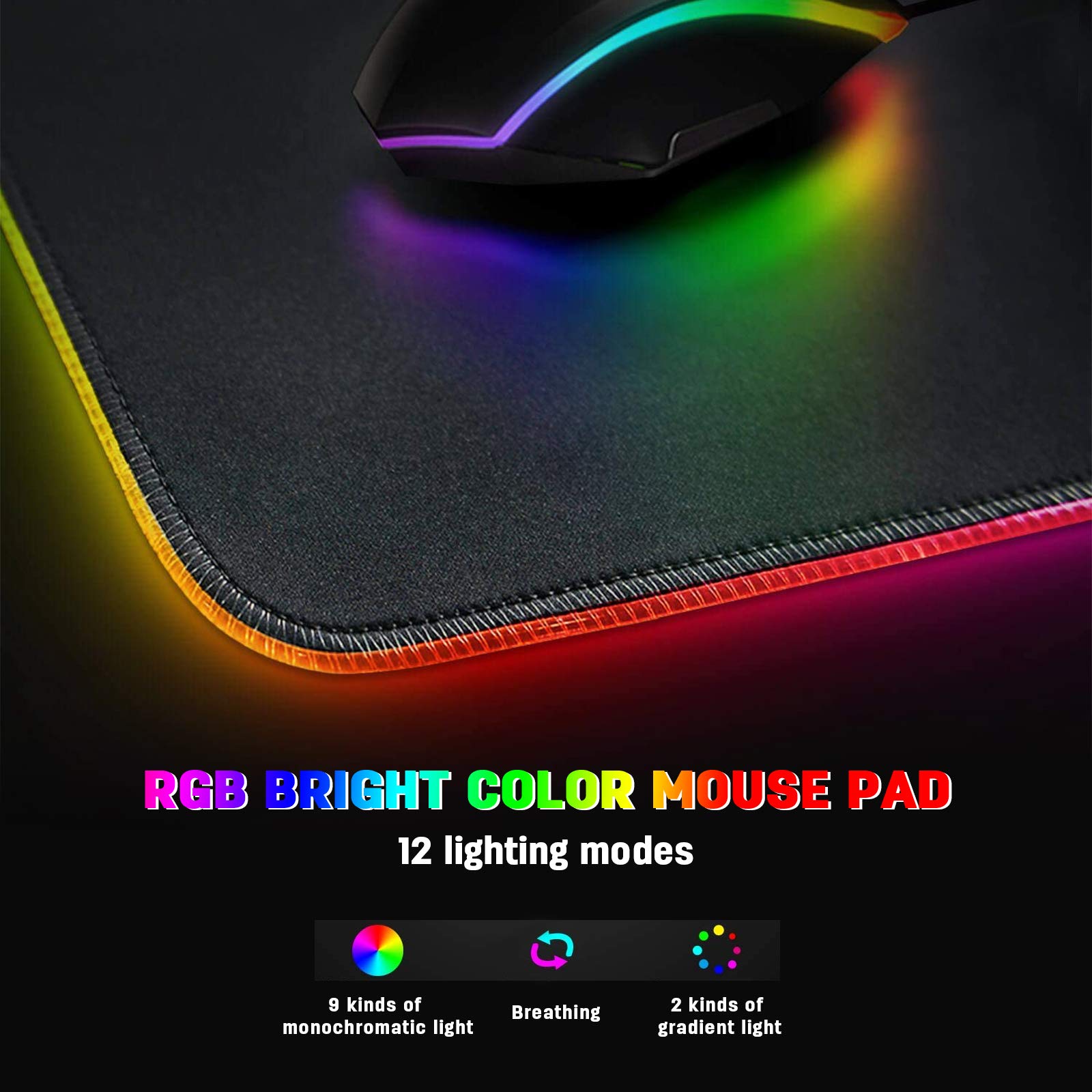 Tapis De Souris Gaming - LED RGB - Carte Du Monde - 800x300mm - Surface