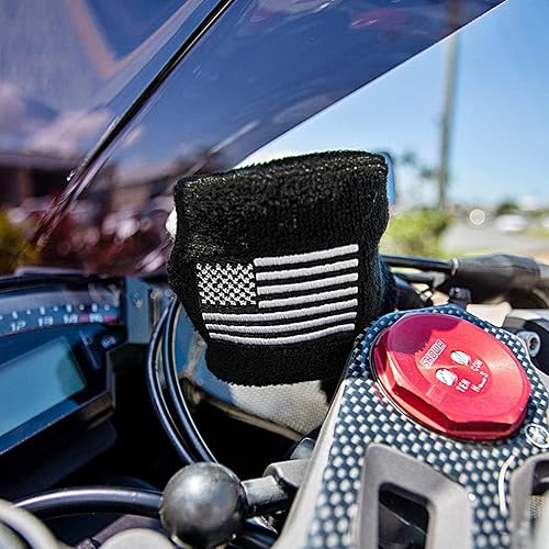Miniatura 2 de Moto Loot - Funda para depósito de líquido de frenos para motocicletas, bicicletas deportivas y regalos (bandera de EE. UU.)