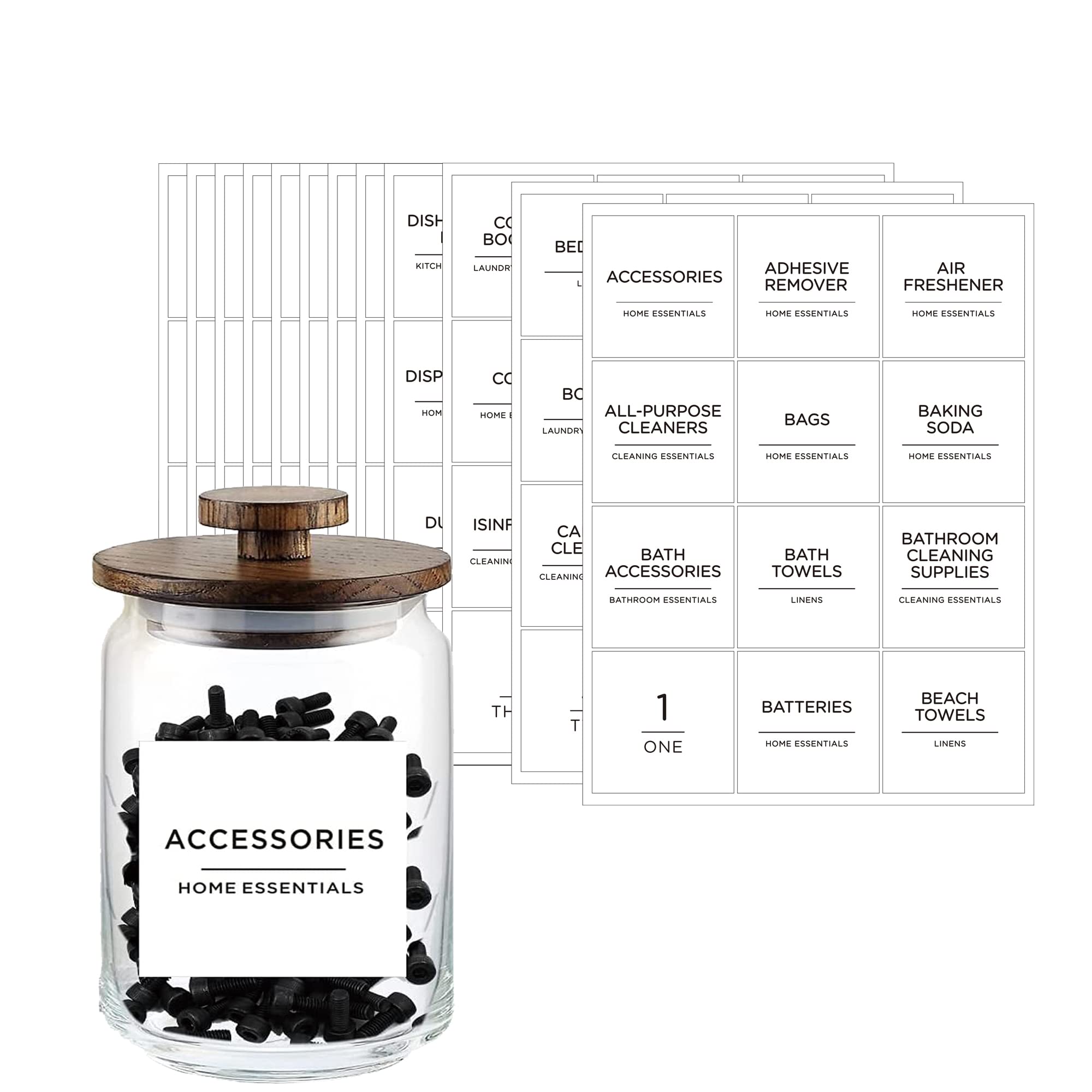 Buy 144 Laundry Room Labels Preprinted Set, Prefdo White Minimalist