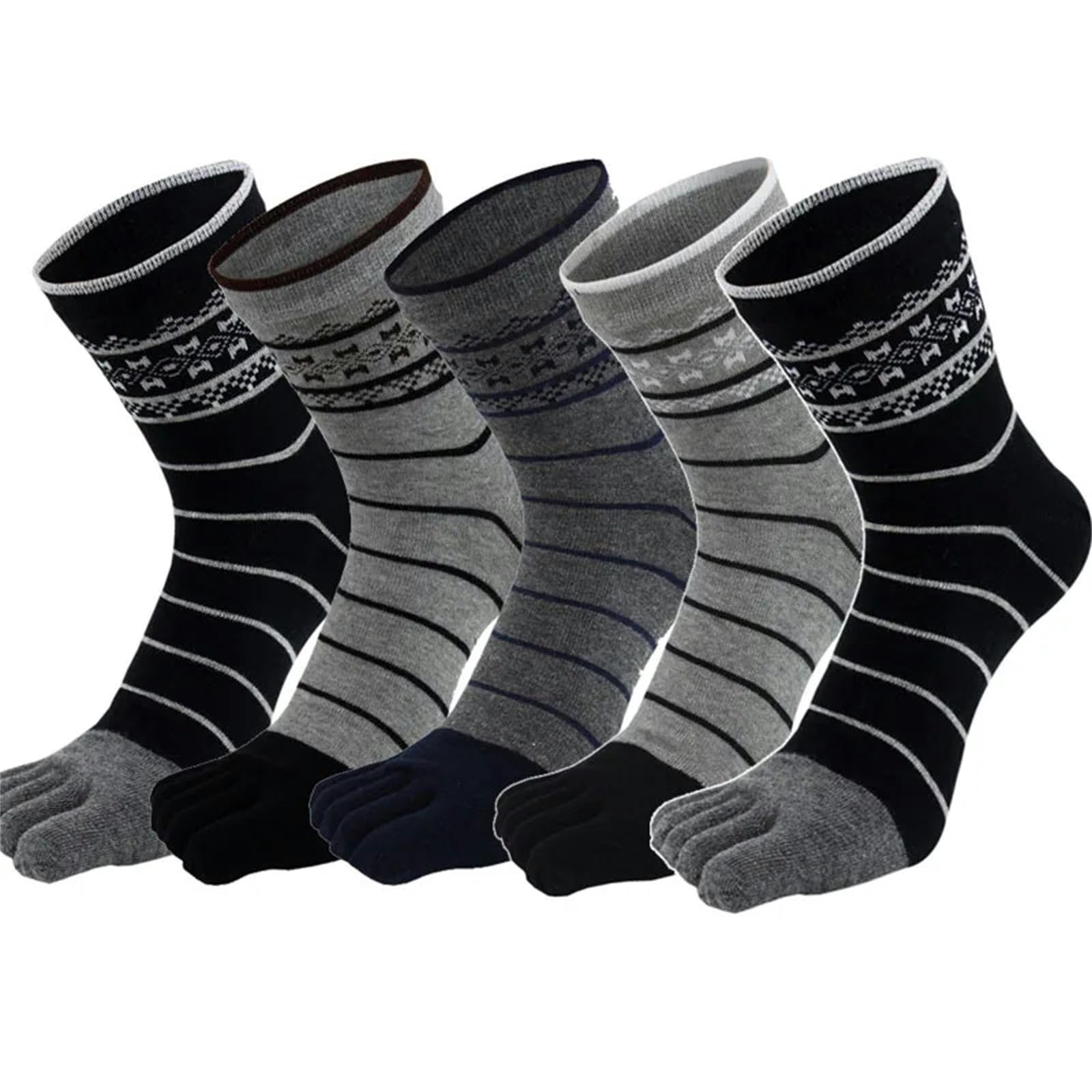 Calzini Calzini di Punta da 5 Coppie di Calzini per Uomini A 5 Dita Calze Casual di Moda con Le Dita dei Piedi-5Pariars Mix Colors 3-Eu39-44 Us 6-10