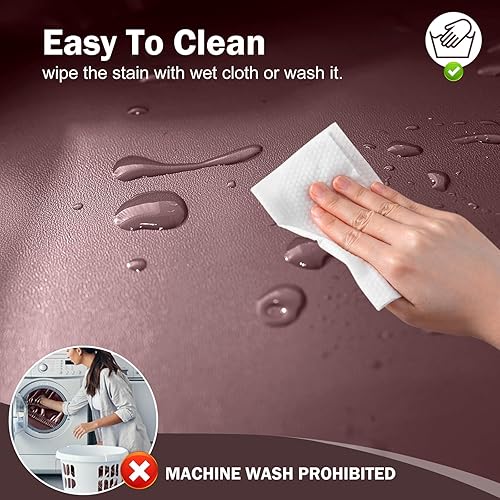 Miniatura 6 de vctops 4 fundas impermeables de piel sintética para sofá reclinable, elásticas, suaves, antideslizantes, con parte inferior elástica para niños,