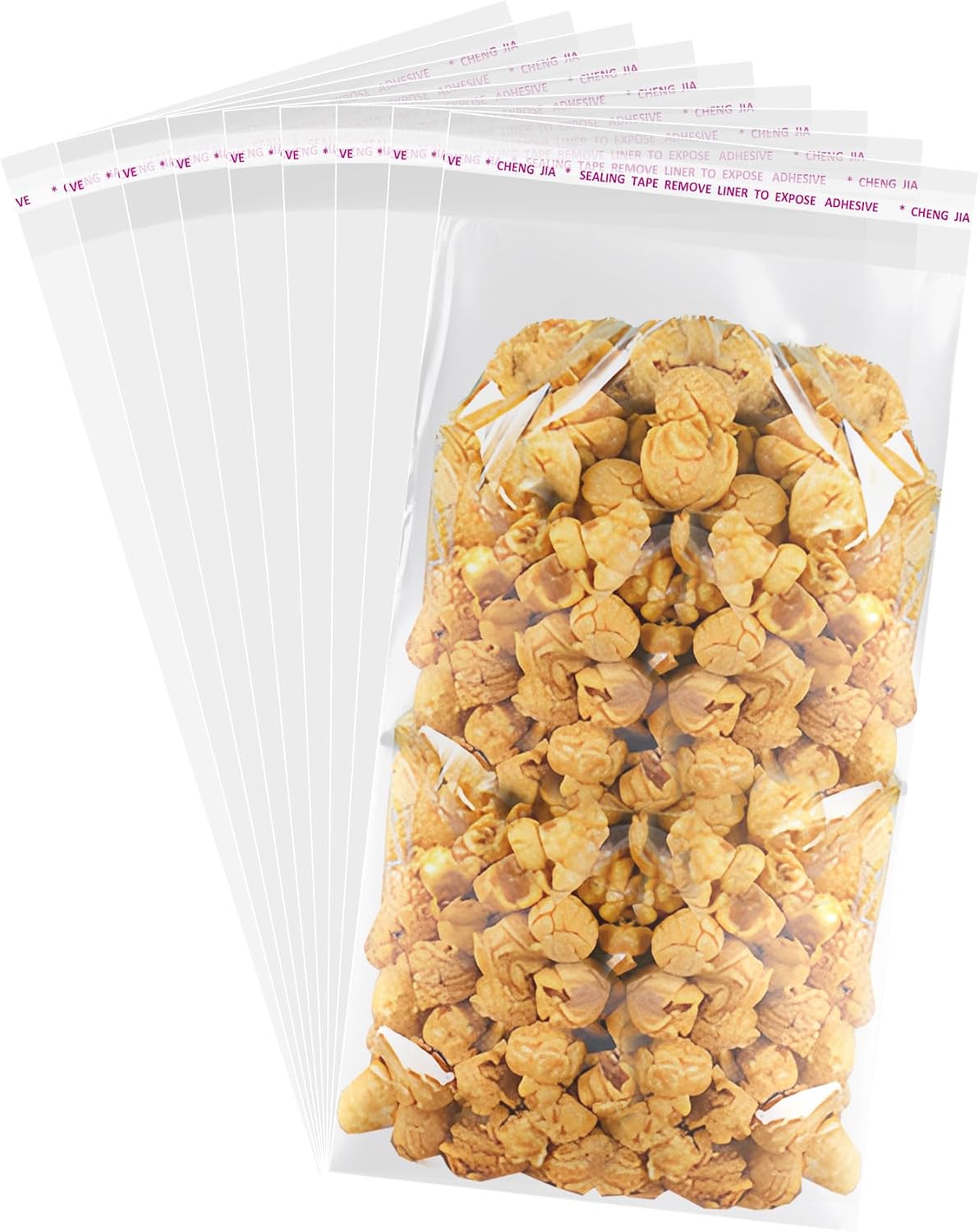 JOYIT 200PCS Clear Cellophane Bags: 6" x 12", Self-Seal Plastic Bags for Packaging, Clothes, Cookies, Party Favors