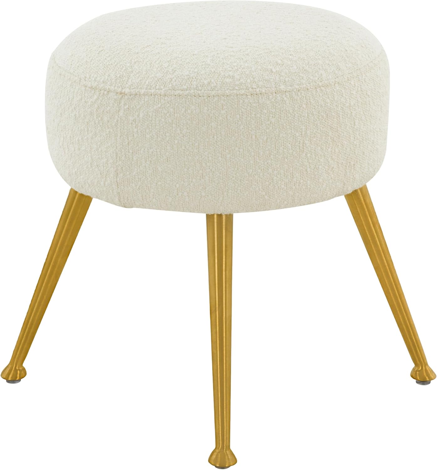 SAFAVIEH Couture Collection Anna Light Grey Boucle/Gold Footstool Ottoman