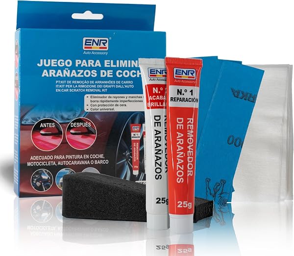 Enerfero Reparador de arañazos,Pulimento Coche Arañazos,Aporta Brillo y Protección,Restos de Pintura y Manchas Persistentes,Fácil Aplicación,50g - 1