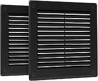 Vista 24 de Cubierta cuadrada de ventilación de aire de 4 x 4 pulgadas (tamaño exterior) - Deflector de ventilación de plástico blanco - Malla de pantalla