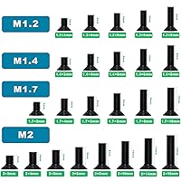 Vista 2 de 1440 tornillos negros para computadora portátil M1.2 M1.4 M1.7 M2 cabeza plana Phillips Tornillos avellanados SSD Tornillos Accesorios Mini máquina