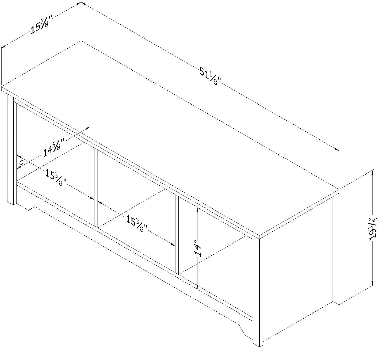 South Shore Vito Cubby Storage Bench, Pure White