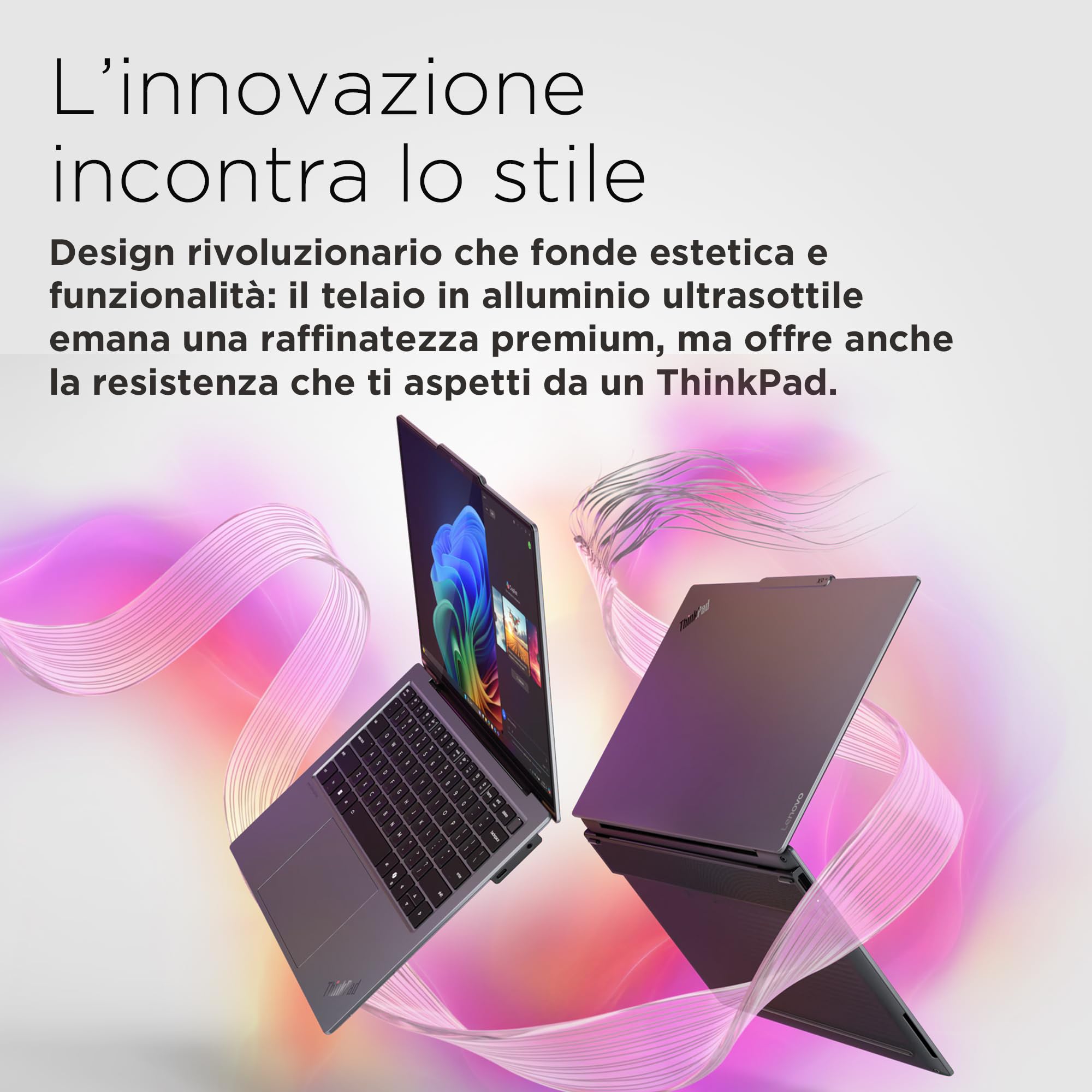Lenovo ThinkPad X9-14 Gen 1 (21QA0006US) - Notebook Copilot+ PC, 14" WUXGA, Intel Core Ultra 7 268V, VPro, 32GB RAM, 1TB SSD, Tastiera ITA, Nero/Grigio