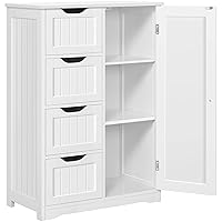 Yaheetech Cassettiera Camera da Letto con 4 Cassetti Armadietto da bagno sottile da