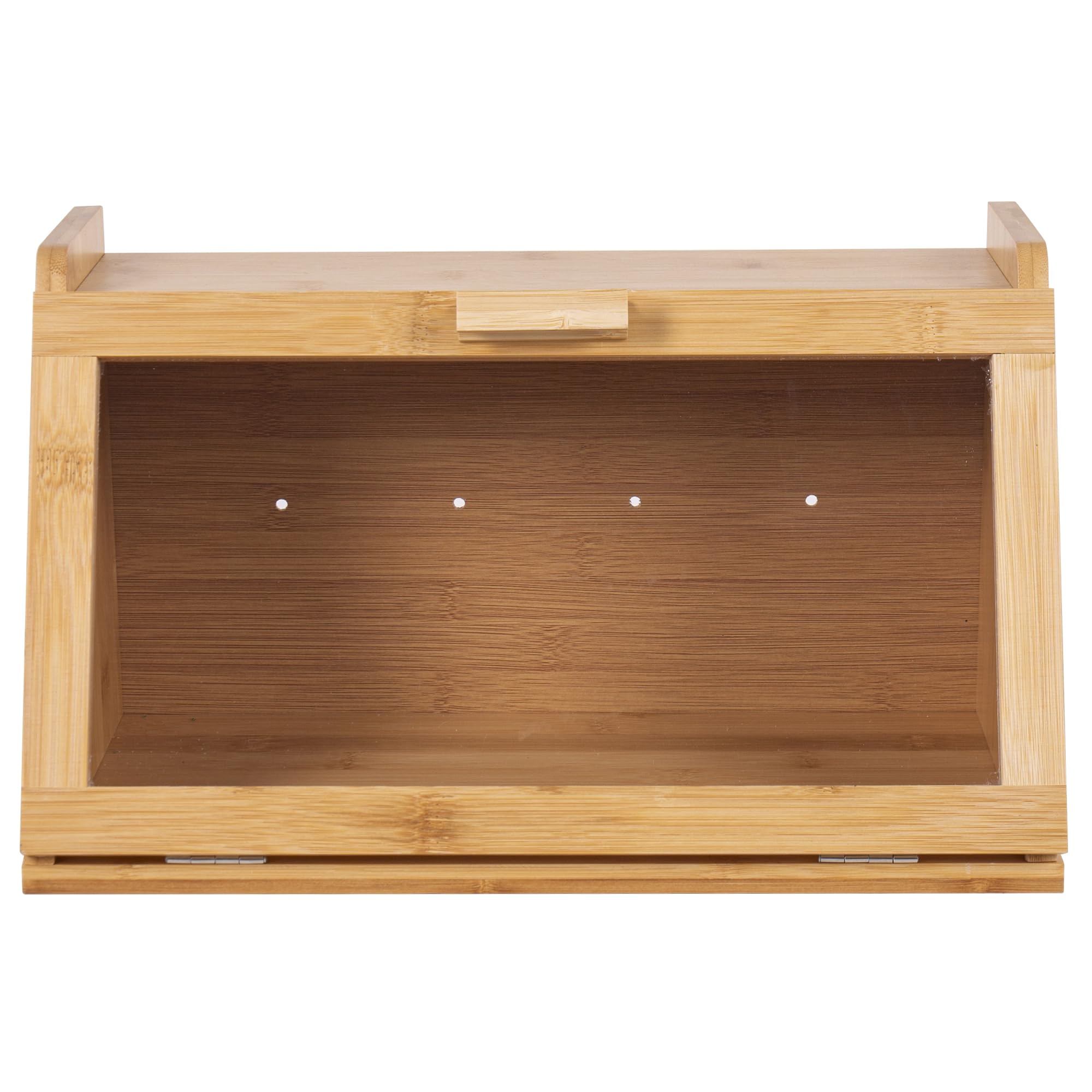 Woodluv Bread Bin - Natural Bread Bin, Wooden Bread Box Bin Multi-Purpose Kitchen Storage Organizer For Breads, Pastries & Snacks, Counter-Top Organizer, Large Capacity, Natural