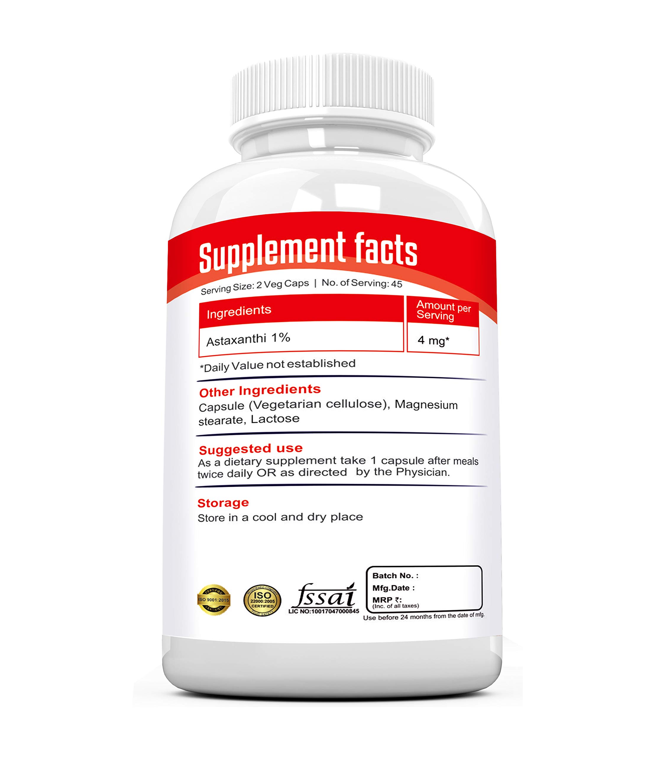 RAMINI BIONUTRITION ASTAXANTHIN 4 mg - 90 VEG CAPSULES 1