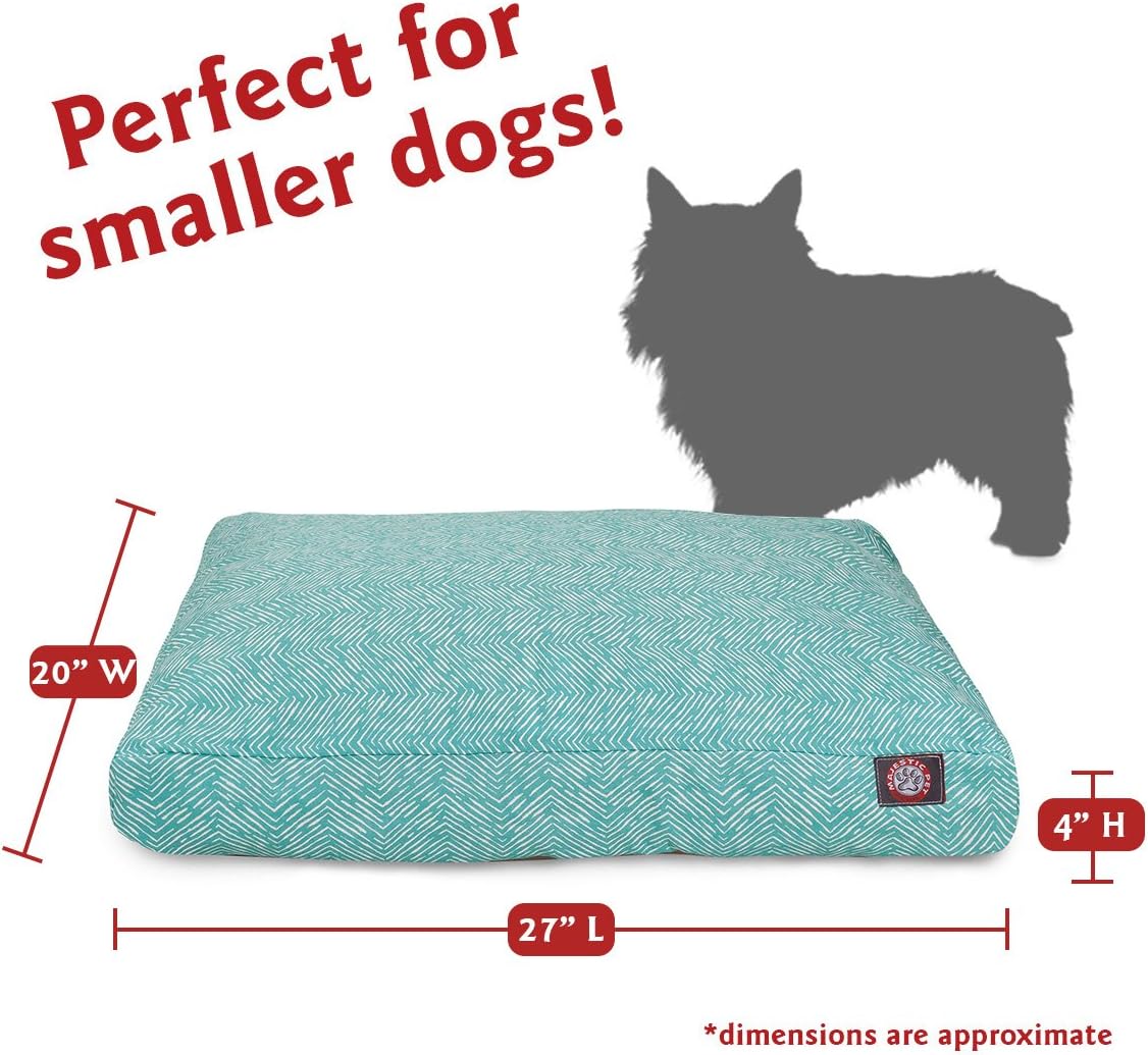 review Teal Native Rectangle Indoor Outdoor Pet Dog Bed With Removable Washable Cover By Majestic Pet Products, Small