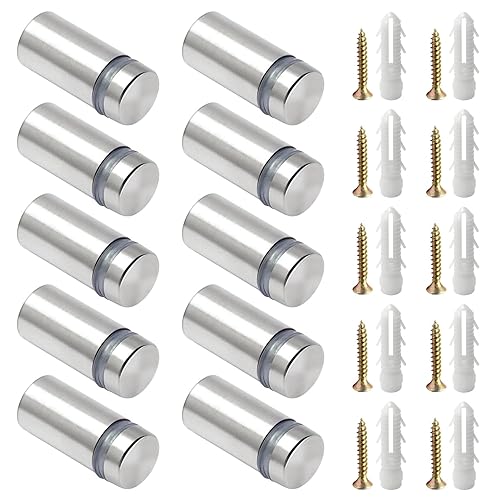 Tornillos de separación para letreros de 8 piezas (12 pulgada de diámetro x 1 pulgada de largo) Tornillos publicitarios de acero inoxidable para