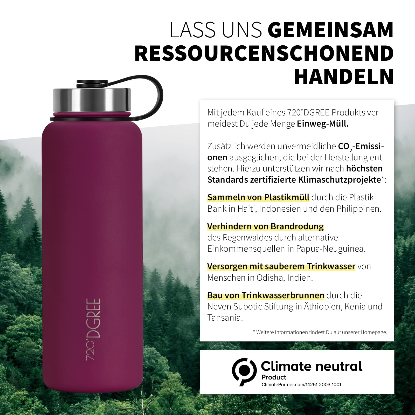 720°DGREE Eistee to go "InFuuzed" 2x 25 Beutel für mind. 25l + Thermo Trinkflasche 1200ml "noLimit" - Das Erfrischungsgetränk Ohne Zucker & Kalorien - Lecker leichte Alternative zu Eis Tee, Softdrinks