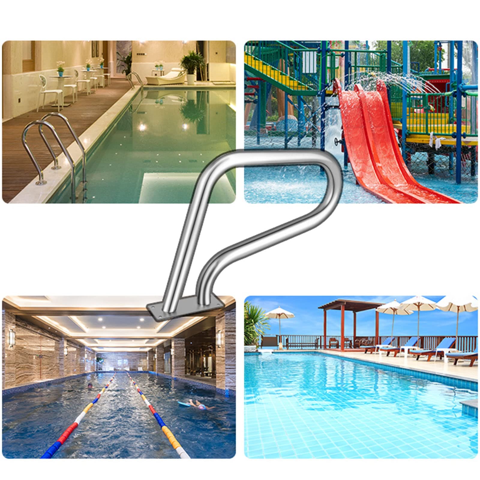 WORDFUN 1 Pieza Pasamanos De Piscina, Barandilla De Seguridad De Piscina, Pasamanos Baranda De Bajada para Piscina, Riel De Piscina, Baranda De Piscina, Antióxido, Superficie Pulida