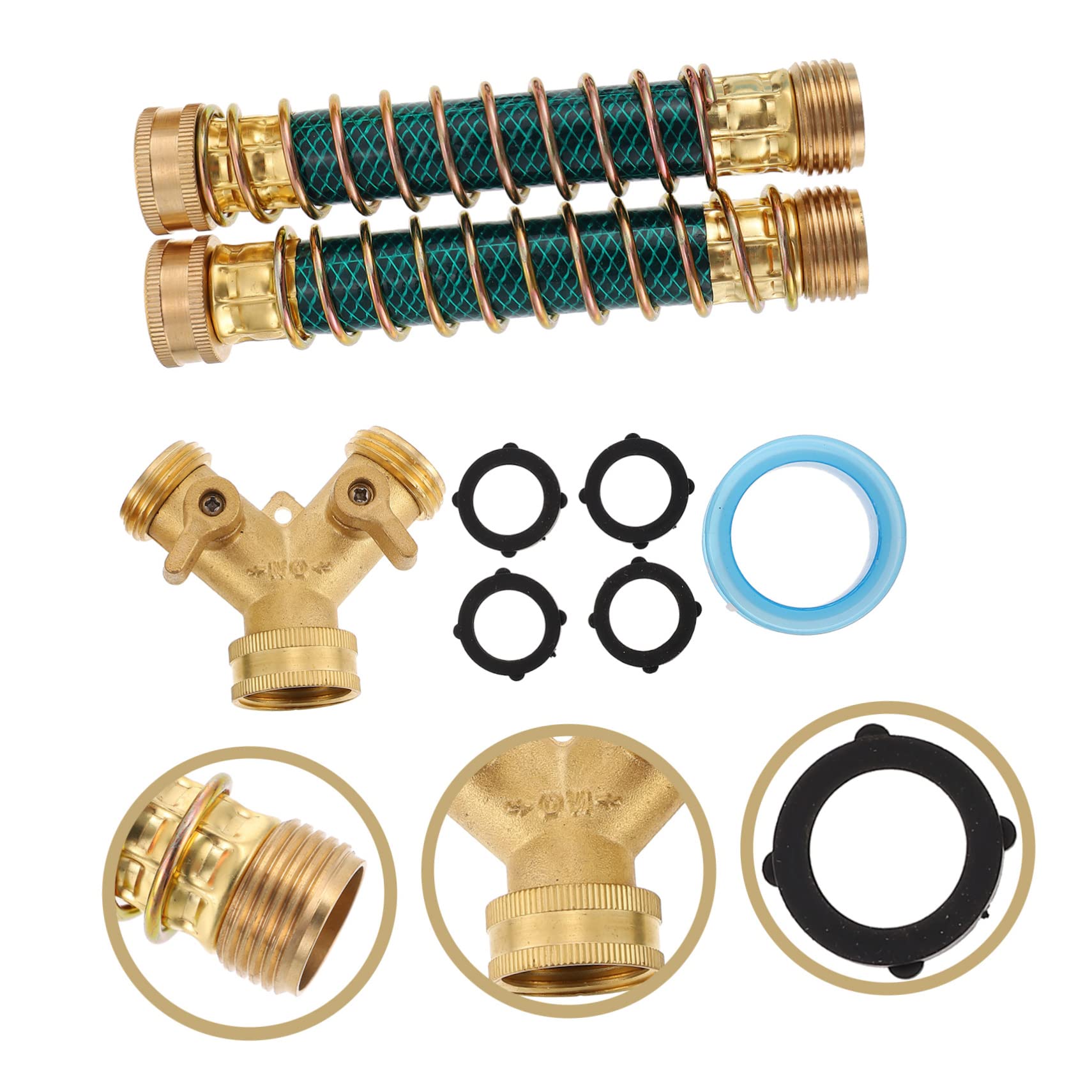 TOYANDONA Conector de Manguera de Jardín para Exteriores, 1 Set de Cobre | Protege la Manguera, Resistente al Óxido, para Aspersor y Línea de Agua