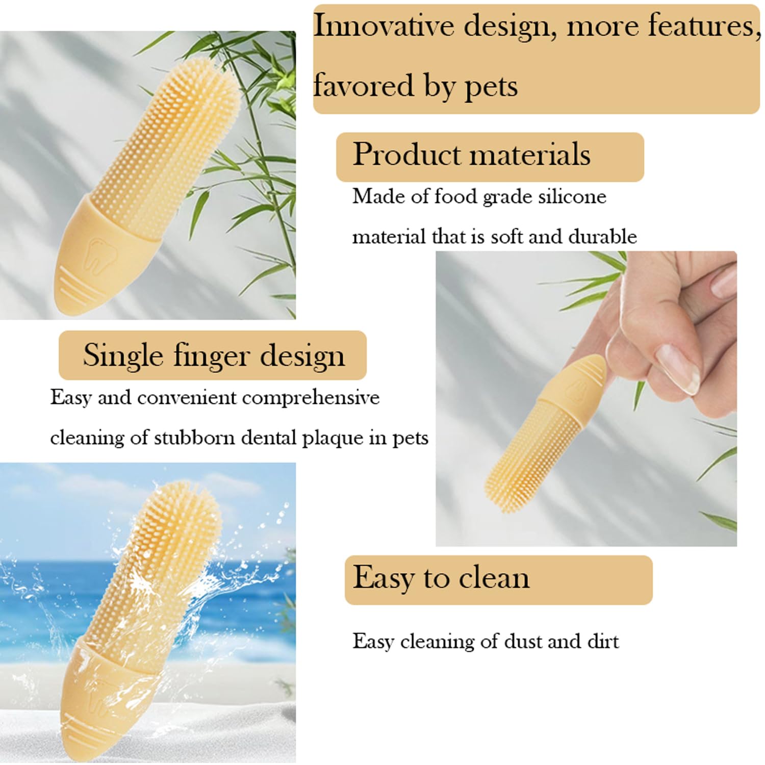 2 Pcs Dog & Cat Toothbrush, Dog Cats Finger Toothbrush, Dogs Cats Teeth Cleaning Dental Care, Mixed Color*2, 1 count (Pack of 2) - Image 4