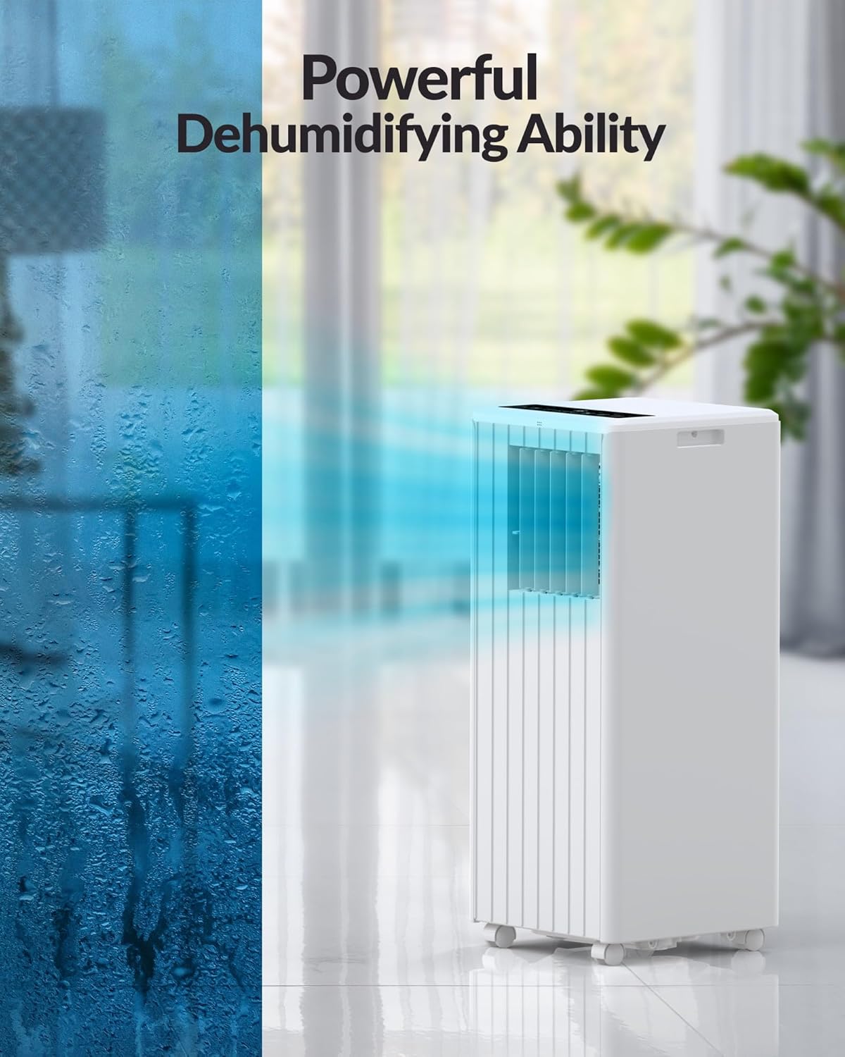 8000 BTU Portable Air Conditioner - 3 in-1 Cooling, Dehumidifier & Fan with Quiet Operation, Sleep Mode, 24H Timer & Energy Savings, for Rooms Up to 350 Sq.Ft, Includes Remote Control, Reusable Filt