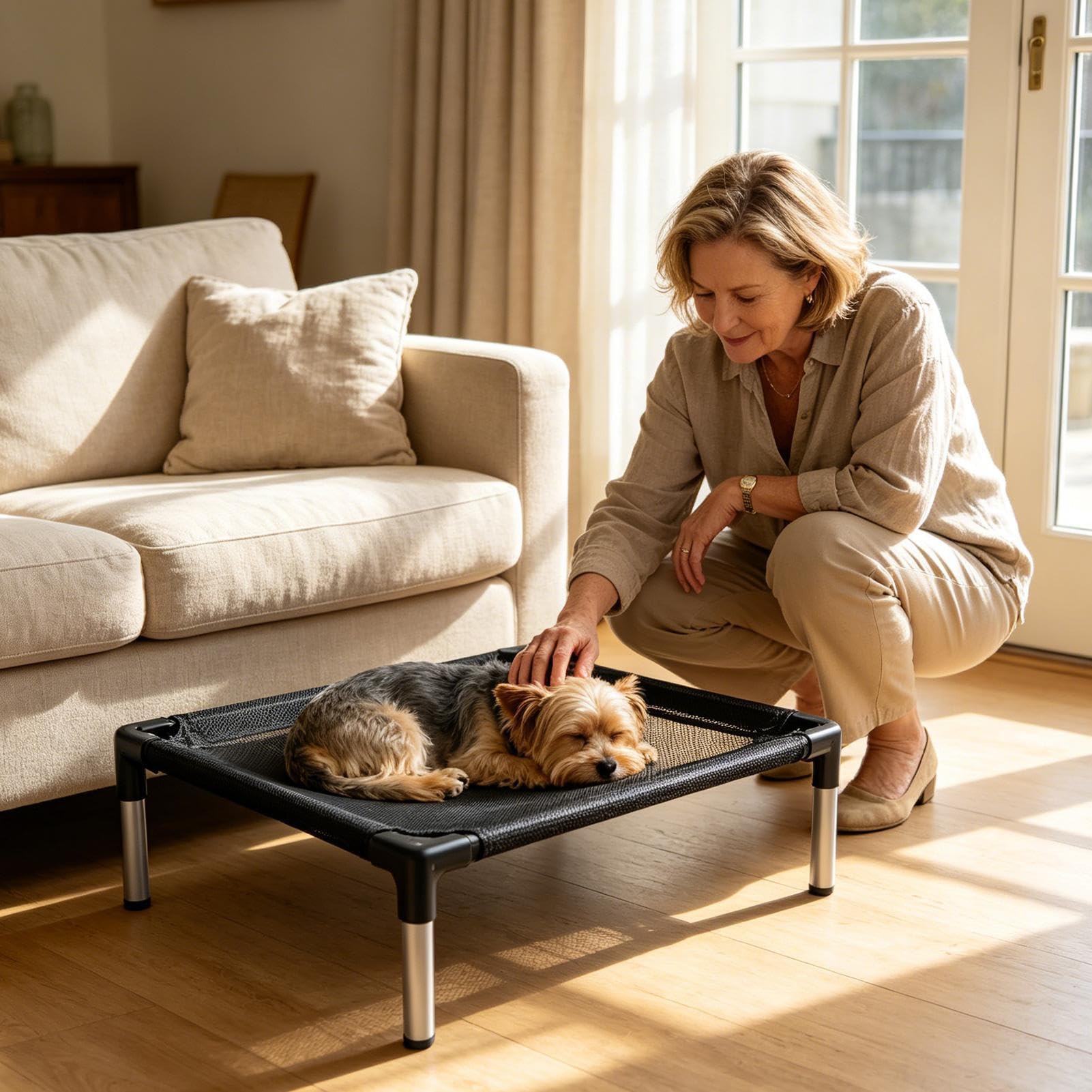 rialzato per Cani Trasportabile Lavabile Rete Traspirante Cuccia | Brandina rimovibile per interni ed esterni per Esterno, Balcone, Giardino, Terra