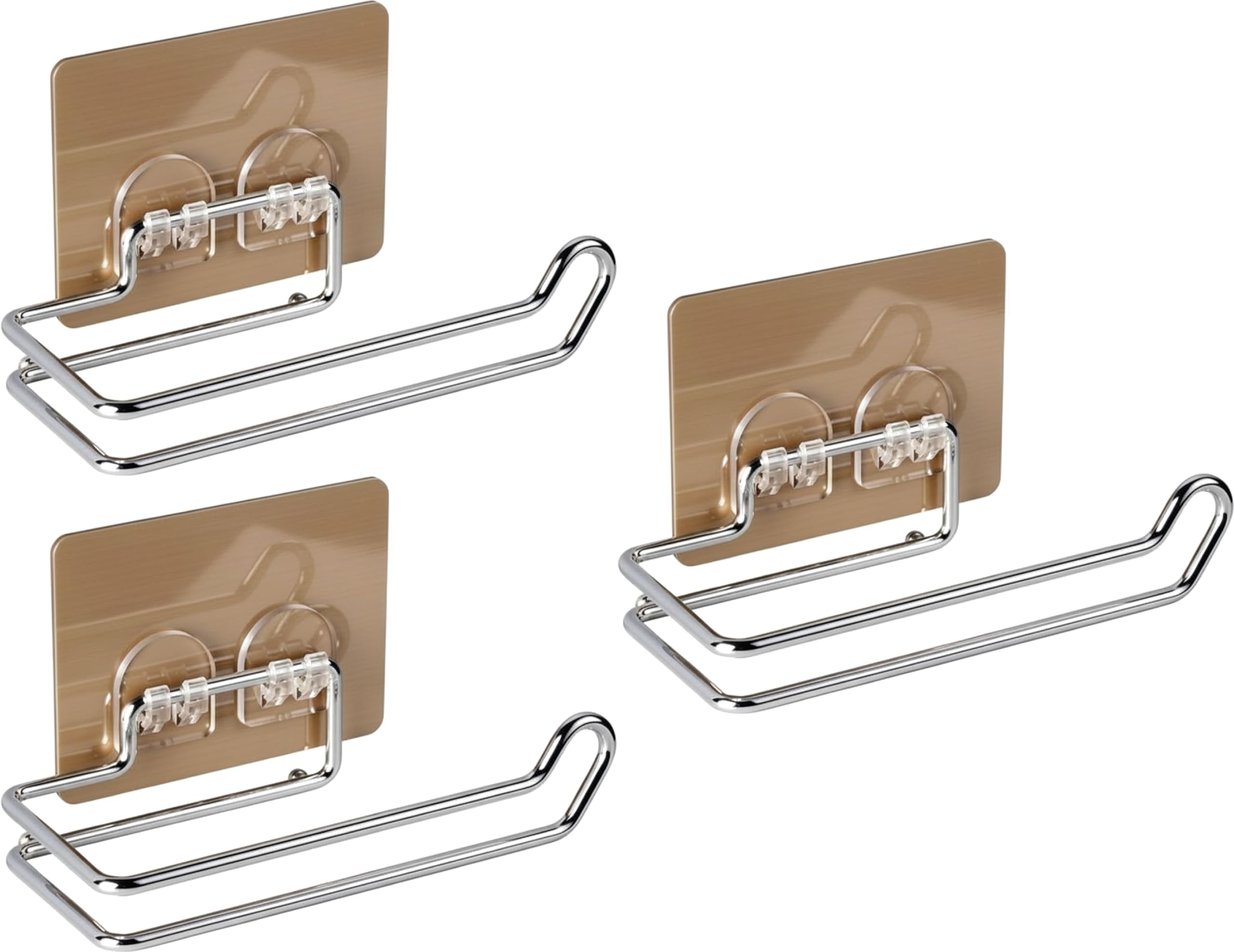 2Pcs Stainless Steel Toilet Paper Holder Wall Mount Pack of 2 | Double Rod Tissue Roll Stand | Strong Waterproof Adhesive | No Drill Bathroom Kitchen Paper Towel Rack (2)-image-15