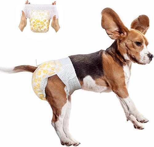 Miniatura 8 de Dono Pañales para perros y gatos con cintura elástica, 24 unidades, pañales desechables de envoltura completa para cachorros, pañales para perras en