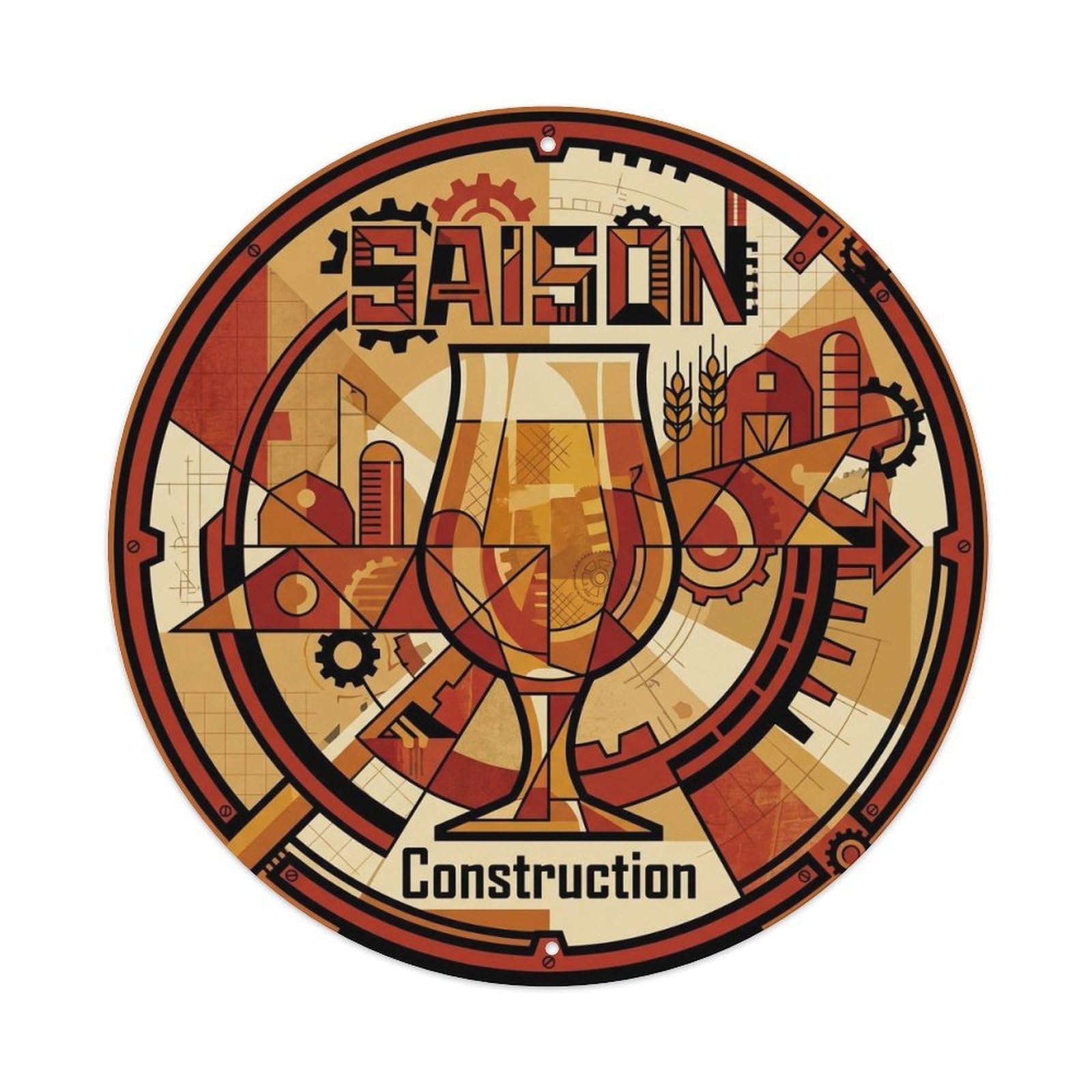 Old School Belgian Saison Pub Culture Wild Ferment Metal Tin Sign