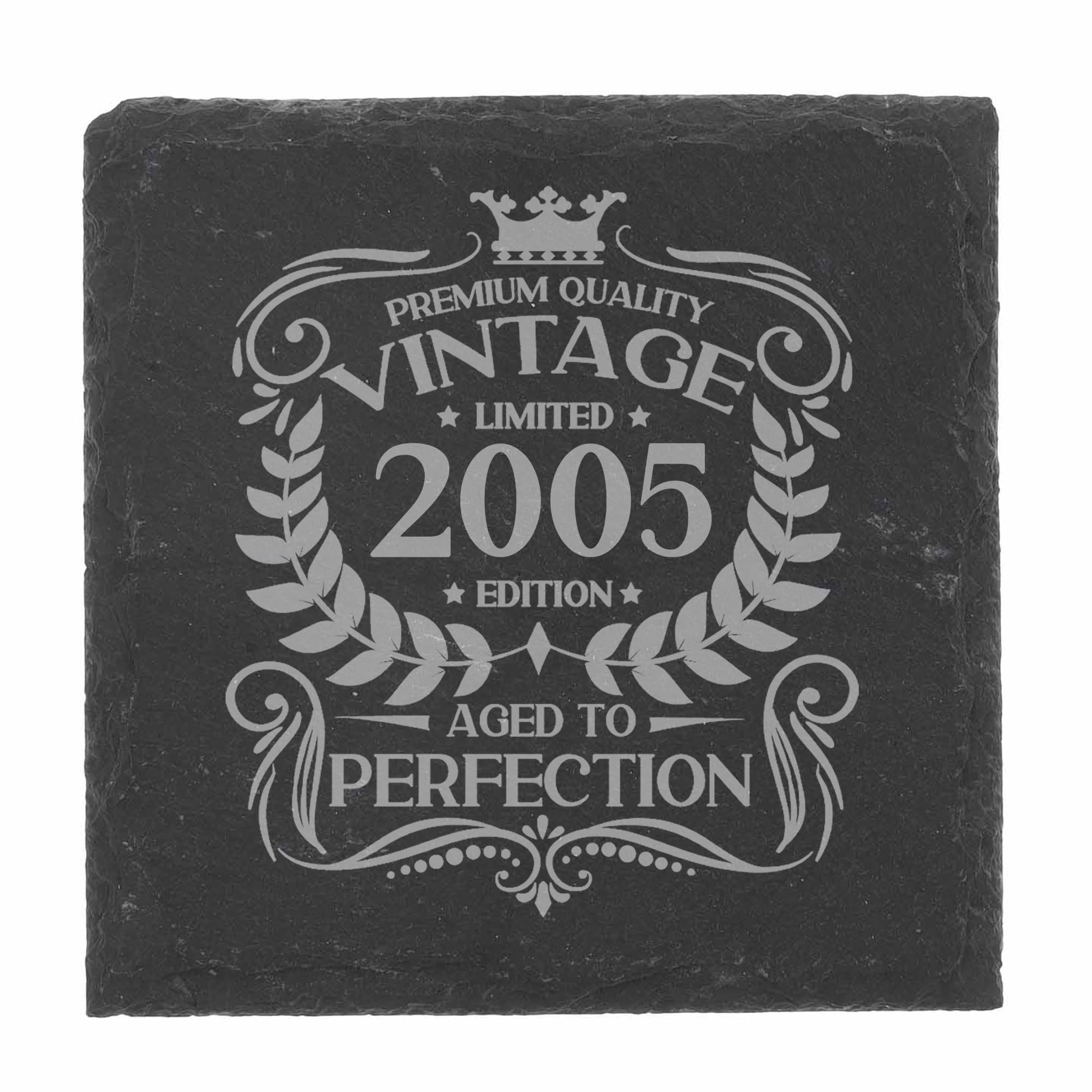 80th Birthday Gift for Men Vintage 1946 Aged to Perfection Engraved Slate Coaster Present for 80 Year Old Etched Natural Slate Placemat (Round Slate) — view 184