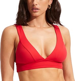 Women's Banded Longline Triangle Bikini Top Swimsuit