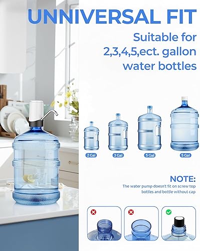 Miniatura 4 de Bomba dispensadora de agua, bomba de agua potable automática de carga USB para mini jarra de agua portátil, ideal para el hogar, cocina, sala de